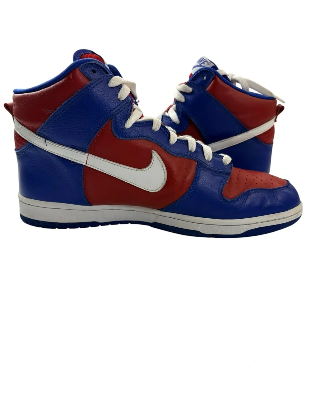 Nike Dunk High Red Blue White Leather High Top Sneakers Men’s Size 11 Vintage